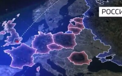 MAPA: Rusko odvysielalo v televízii mapu možných útokov na Európu