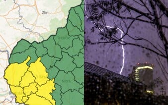 MAPA: SHMÚ vydal výstrahy prvého stupňa. Varuje pred silnými búrkami vo viacerých okresoch Slovenska