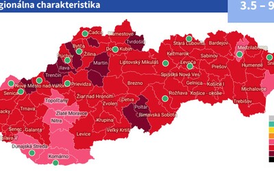 MAPA: Slovensko sa posúva do červenej fázy, v týchto okresoch sa musíš dať pravidelne testovať do práce 