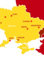 MAPA: Ukrajina čelí ozbrojenému útoku na většině svého území. Popisujeme, kde sledovat vývoj ruské agrese