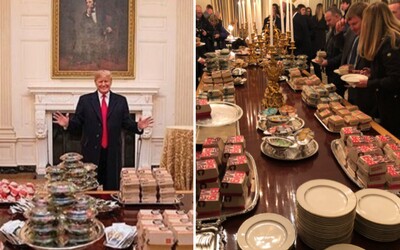 Místo slavnostní večeře podával Trump v Bílém domě McDonald's