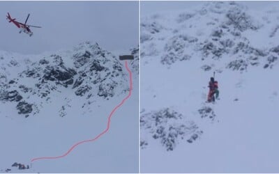 Mladý lyžař v Tatrách strhnul lavinu, zachraňovali ho vrtulníkem