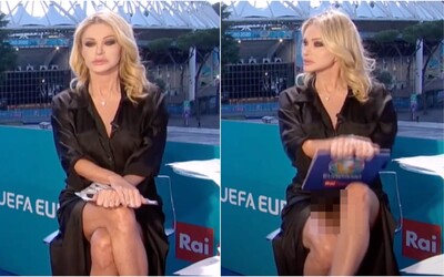 Moderátorka v štúdiu EURO 2020 ukázala odhalený rozkrok. Podľa fanúšikov bola v priamom prenose bez nohavičiek