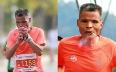 Muž uběhl maraton s cigaretou v puse. Umístil se vysoko, byl ale diskvalifikován