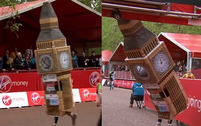 Muž zaběhl celý londýnský maraton jako Big Ben, ale přes cílovou pásku proběhnout nemohl. Zasekl se před ní