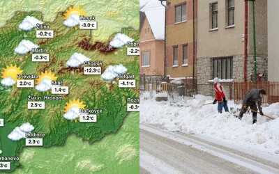 Na Slovensku dnes poriadne nasneží. Meteorológovia vydali výstrahu pred snehovými jazykmi aj víchricou + MAPA