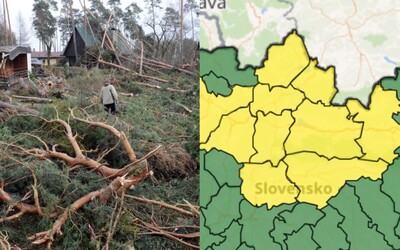 Na Slovensku udrie extrémny vietor s rýchlosťou až 135 km/h vo viacerých oblastiach. SHMÚ vydáva výstrahy pre 10 okresov