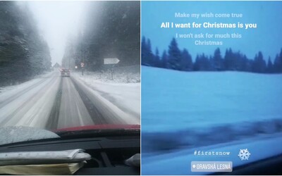 Na niektorých miestach Slovenska už sneží. Orava a Kysuce sa tešia z prvej bielej pokrývky