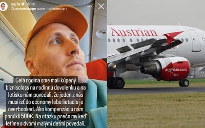 Nahnevaný Sajfa o Austrian Airlines: Na letisku nám rozdelili miesta, lebo bolo lietadlo preplnené. Čo na to hovorí stevard? 