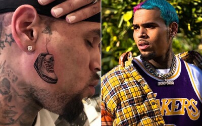 Nejošklivější tetování na tváři v historii amerického rapu? Chris Brown uctil legendárního Michaela Jordana teniskou na tváři