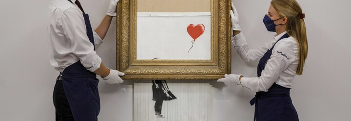 Napůl skartovaný Banksyho obraz se prodal za více než půl miliardy korun