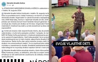 Národné divadlo Košice reaguje na Kuffu: Ohradzuje sa voči akémukoľvek zasahovaniu do slobody umeleckej tvorby