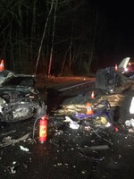 Nehoda u Milevska: Řidička ujela od dvou nehod, při třetí zemřela po čelním nárazu