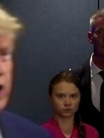 Nenávistný pohľad Grety Thunberg smerom k Trumpovi si ľudia zamilovali. Vzniklo množstvo vtipných obrázkov