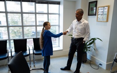 Obama se setkal s mladou aktivistkou Gretou Thunberg. Ty a já jsme tým, řekl