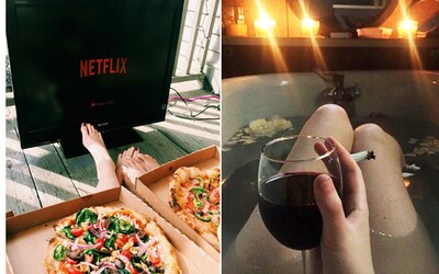 Obľúbený škandinávsky trend je o pití vína a pozeraní Netflixu v spodnej bielizni úplne osamote doma v posteli