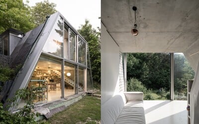 Obrazem: Na Slovensku vyrostl netradiční dům. Má tvar lichoběžníku, industriální nádech a obklopuje ho příroda