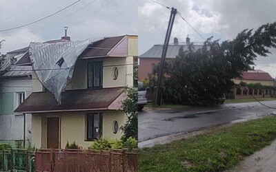 Odtrhnuté strechy, vyvalený elektrický stĺp či stromy. Včerajšie silné búrky napáchali na východe Slovenska obrovské škody 