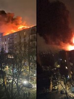  Po privítaní nového roka zasahovali hasiči v bratislavskom Ružinove. Požiar vypukol na streche bytovky