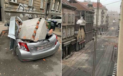 Po silném zemětřesení v Chorvatsku se rozpadají budovy, zničeny jsou ulice i auta