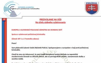 Podvodníci sa v e-mailoch vydávajú za slovenskú políciu. Vyhrážajú sa, že ťa zatknú, ak nesplníš ich podmienky