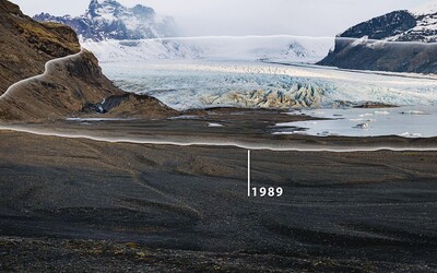 Porovnání otcovy a synovy fotografie ukazuje globální oteplování: Část ledovce se za 30 let radikálně zmenšila