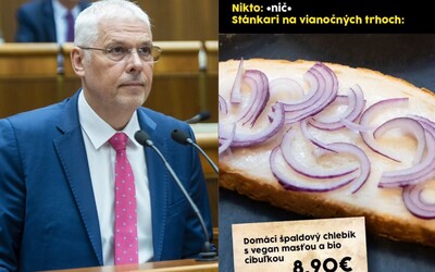 Poslanec sa dal nachytať memečkom. Na vianočných trhoch v Bratislave sa vraj predáva chlieb s masťou za 9 eur