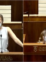 Poslankyňa si v parlamente zložila rúško a schovala sa pod pult. Vraj nemohla dýchať, rozpravu prerušila výbuchom smiechu