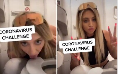 Pozri si „koronavírus výzvu,“ pri ktorej žena líže záchodovú misu v lietadle. Celý svet kritizuje jej šialený nápad