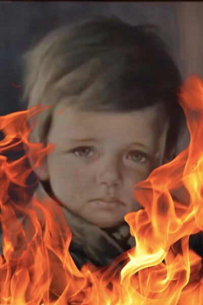 Prekliatie obrazu plačúceho chlapca: jeho majiteľom vyhoreli domy do tla. Plamene ušetrili len maľbu