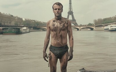 Prezident Macron sa chystá okúpať v rieke Seina. Ľudia pomocou AI vytvorili jeho podobizeň vo výkaloch a v odpadkoch