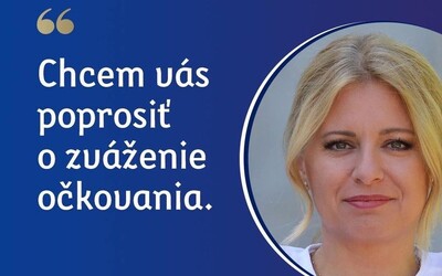 Prezidentka prosí obyvateľov Slovenska, aby sa dali zaočkovať. Šírenie sa zrýchľuje, upozorňuje