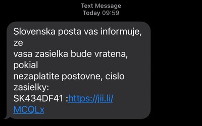 Prišla ti takáto SMS, ktorú vraj poslala Slovenská pošta? Pozor na podvodníkov, chcú od teba peniaze za neexistujúce balíky