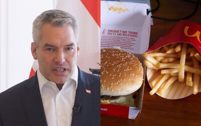 Rakouský kancléř Karl Nehammer chudým rodinám vzkázal, aby se stravovaly v McDonaldu. Pobouřil tím veřejnost