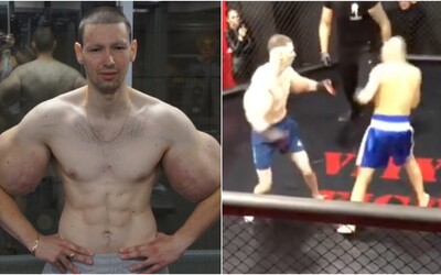 Rus s bicepsy napíchanými olejem, kterého přezdívají Pepek námořník, vydržel v MMA zápase 3 minuty