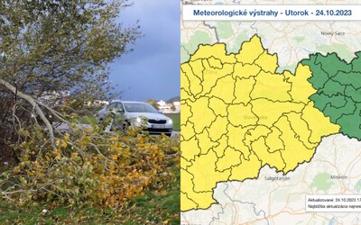 SHMÚ varuje, že Slovensko zasiahne víchrica s rýchlosťou až 135 km/h. Meteorológovia vydali výstrahy pre tieto oblasti