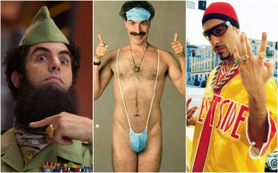 Sacha Cohen stvoril Ali G-ho a Borata, pri niektorých filmoch nosil nepriestrelnú vestu. Toto mu manželka pašovala v nohavičkách