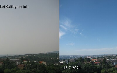 Saharský prach znovu sfarbil oblohu na Slovensku dosiva. Popadal na karosérie áut, znečistil okná aj výhľady na západ slnka