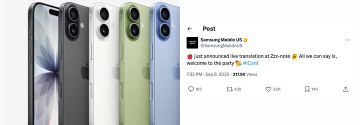 Samsung reaguje na Apple novinky. Jeho parodie se na sociálních sítích okamžitě stala virální