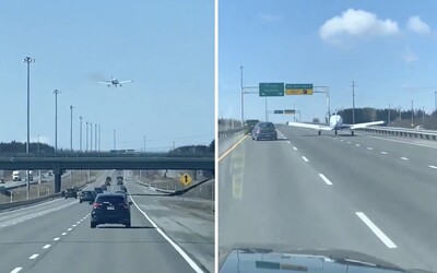Scéna jako z akčního filmu, pilot letadla nouzově přistál na dálnici plné aut