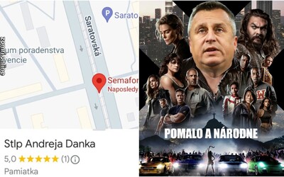 Semafor Andreja Danka, do ktorého v noci narazil, je už pamiatkou na Google Maps. Toto sú najlepšie memečká o jeho nehode