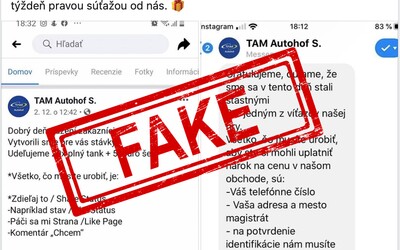 Slováci opäť naleteli na falošnú súťaž. Na Facebooku sa objavila podvodná stránka ponúkajúca tankovanie zdarma