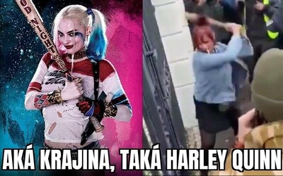 Slovenská Harley Quinn a stretnutie z vysokej školy života. Slováci sa zabávajú na demonštrantoch proti Matovičovi