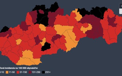 Slovensko má 9 čiernych a 19 bordových okresov, tvrdia analytici