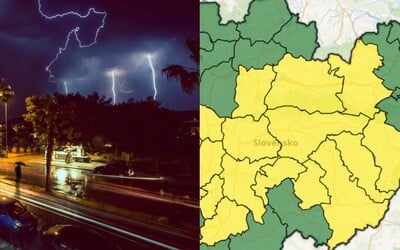 Slovensko o niekoľko hodín zasiahnu ďalšie silné búrky. Meteorológovia vydali výstrahy pre viaceré okresy (+ mapa) 