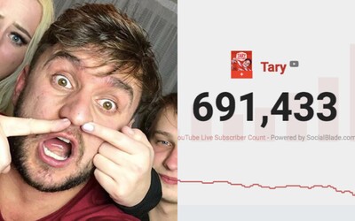 Tary už teď přišel o více než 37 tisíc odběratelů. Hroutí se mu jeho youtuberský svět?