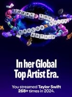 Taylor Swift je najpočúvanejšou umelkyňou na Spotify. Jej skladby majú viac ako 25 miliárd prehratí