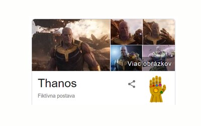Thanos ti nechá lusknutím prstu zmizet polovinu obrazovky. Otestuj vtipnou novinku na Googlu