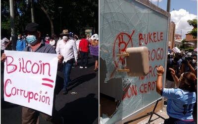 Tisícky Salvádorčanov protestovali proti bitcoinu ako oficiálnemu platidlu. Podpálili aj bitcoinový bankomat 