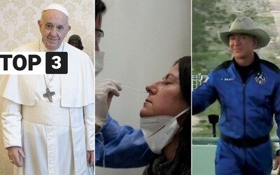 Top 3 v utorok: pápeža na Slovensku stretnú len zaočkovaní, antigénové testy budú stáť 5 € a Jeff Bezos si siahol na vesmír